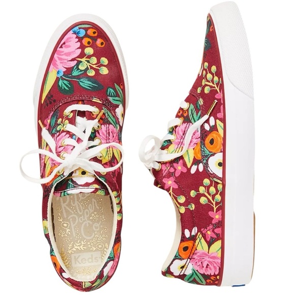 SOLD Keds x Rifle Paper Co. | Anchor Vintage Blossoms Sneakers Size 8 - Picture 1 of 6